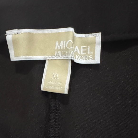 Michael Kors Black Stretch Ponte Ankle Pants with Gold Logo - Picture 3 of 8